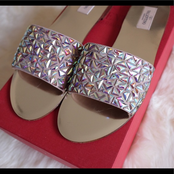 Valentino Glam Tile Crystal 5mm Sandals 39/8 - Picture 5 of 8
